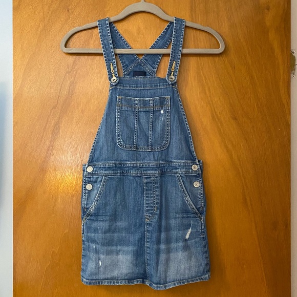 Like New Gap Distressed Jean Overall Dress